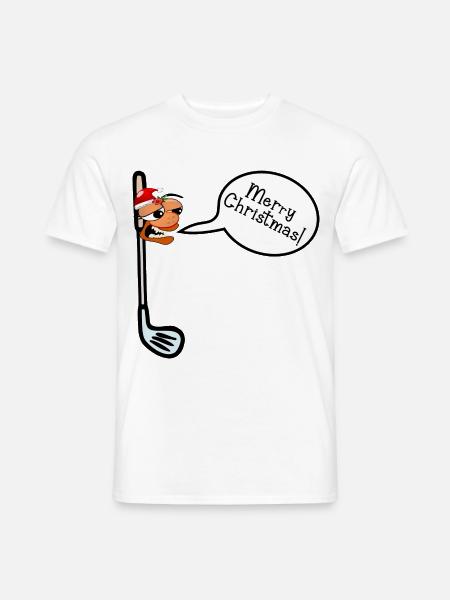 Frohe Weihnachten Golf - Männer T-Shirt - Weiß