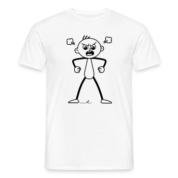 Wütender, erboster Strichel : Totaler Fehlalarm! - Männer T-Shirt - Weiß - Vorne - AI Model Male 178 dark (178cm)