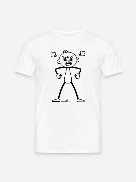Wütender, erboster Strichel : Totaler Fehlalarm! - Männer T-Shirt - Weiß