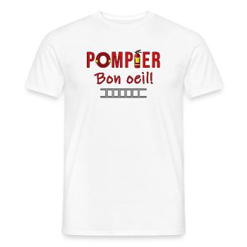FEUERWEHRMANN GUTES AUGE – FEUERWEHRWACHE-HUMOR - Männer T-Shirt - Weiß - Vorne - AI Model Male 178 dark (178cm)