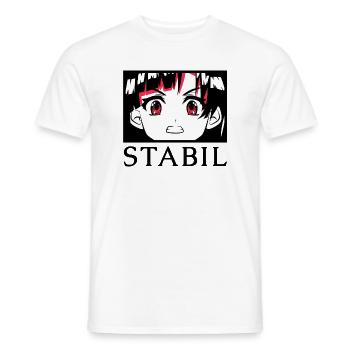 STABIL - ANIME - Männer T-Shirt - Weiß - Vorne - AI Model Male 178 dark (178cm)
