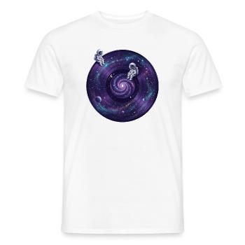 Galaxie-Schallplatte mit Astronauten - Männer T-Shirt - Weiß - Vorne - AI Model Male 178 dark (178cm)