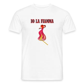 Angezündetes Streichholz – Ein Funke der Liebe - Männer T-Shirt - Weiß - Vorne - AI Model Male 178 dark (178cm)