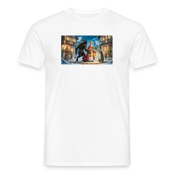 Nikolaus und Krampus beginnen eine Tradition - Männer T-Shirt - Weiß - Vorne - AI Model Male 178 dark (178cm)