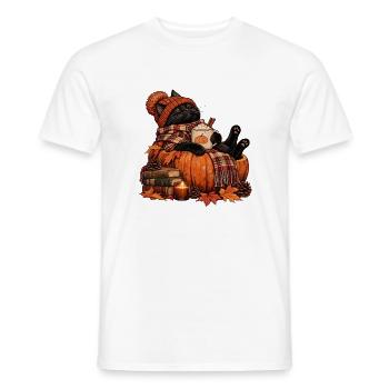 Katzenliebhaber Herbst Witzige Katze Design - Männer T-Shirt - Weiß - Vorne - AI Model Male 178 dark (178cm)