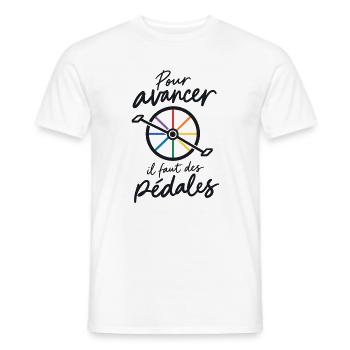 Um voranzukommen: farbige Pedale - Männer T-Shirt - Weiß - Vorne - AI Model Male 178 dark (178cm)