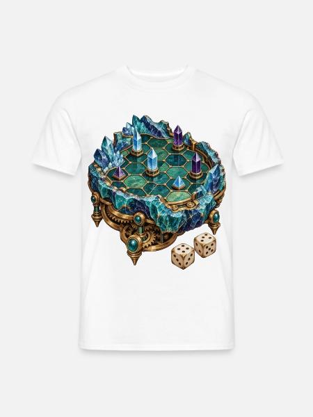 Bergwerkskristall als mechanisches Spielbrett - Männer T-Shirt - Weiß