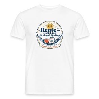 Rente: Endlich Zeit Für Entspannung - Männer T-Shirt - Weiß - Vorne - AI Model Male 178 dark (178cm)