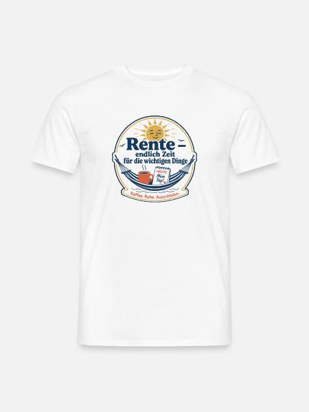 Rente: Endlich Zeit Für Entspannung - Männer T-Shirt - Weiß