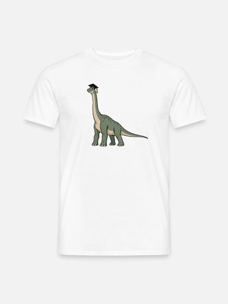 Dino mit Doktorhut - Männer T-Shirt - Weiß