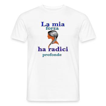 Tiefe Wurzeln – Weibliche Stärke - Männer T-Shirt - Weiß - Vorne - AI Model Male 178 dark (178cm)