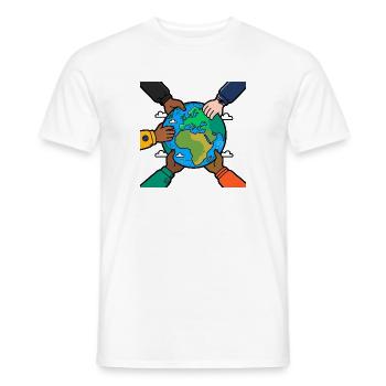 Hände vereint für den Planeten - Männer T-Shirt - Weiß - Vorne - AI Model Male 178 dark (178cm)