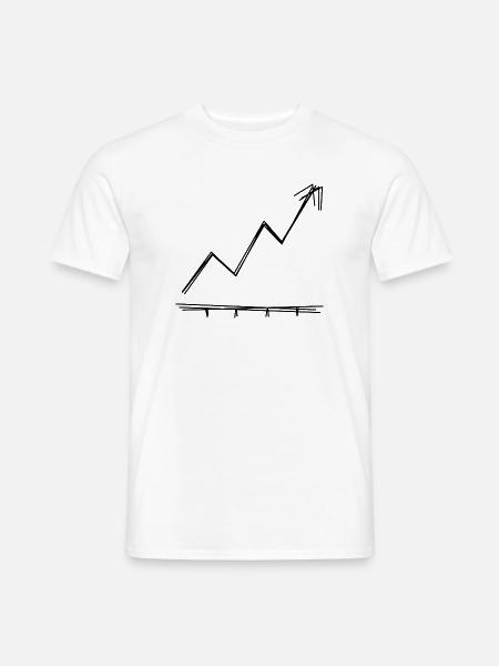 Aktienkurs handgezeichnet - Männer T-Shirt - Weiß