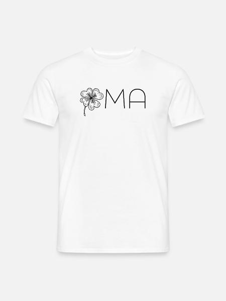 Oma mit Kleeblatt – Schwarz - Männer T-Shirt - Weiß