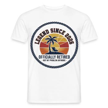 Legende seit 2026 – offiziell pensioniert - Männer T-Shirt - Weiß - Vorne - AI Model Male 178 dark (178cm)