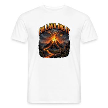 I Am Lava In Itive Lustiger Vulkan Ausbruch Spruch - Männer T-Shirt - Weiß - Vorne - AI Model Male 178 dark (178cm)
