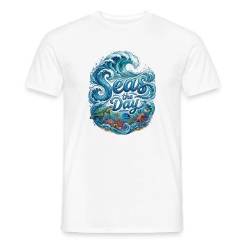 Sea the Day – Meereswellen und Meerestiere Design - Männer T-Shirt - Weiß - Vorne - AI Model Male 178 dark (178cm)