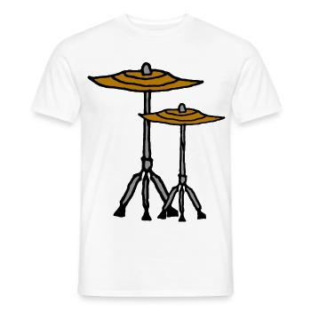 Schlagzeug Becken - Männer T-Shirt - Weiß - Vorne - AI Model Male 178 dark (178cm)