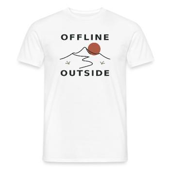Offline Outside – Berge & Natur - Männer T-Shirt - Weiß - Vorne - AI Model Male 178 dark (178cm)