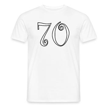 70. 70 JAHRE. 70-JÄHRIGES JUBILÄUM. 70-JÄHRIGES JUBILÄUM. - Männer T-Shirt - Weiß - Vorne - AI Model Male 178 dark (178cm)