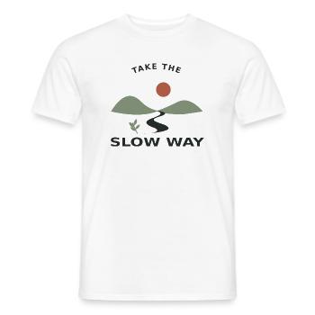Take the Slow Way – Natur & Auszeit - Männer T-Shirt - Weiß - Vorne - AI Model Male 178 dark (178cm)