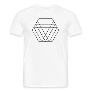 Hexagon-Prismenlinien - Männer T-Shirt - Weiß - Vorne - AI Model Male 178 dark (178cm)
