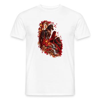 Rotes Pferd im Herbstlicht - Männer T-Shirt - Weiß - Vorne - AI Model Male 178 dark (178cm)