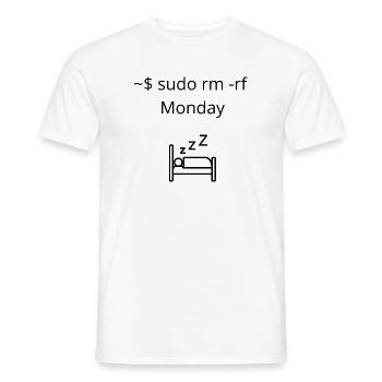 sudo rm -rf Montag – Programmierer-Geschenk - Männer T-Shirt - Weiß - Vorne - AI Model Male 178 dark (178cm)