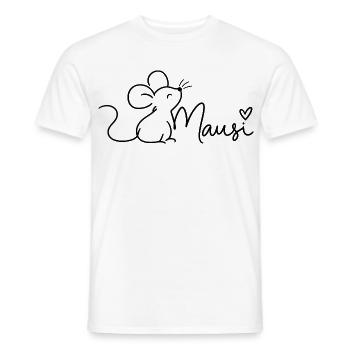 Maus Minimalist Line Art Mausi - Männer T-Shirt - Weiß - Vorne - AI Model Male 178 dark (178cm)