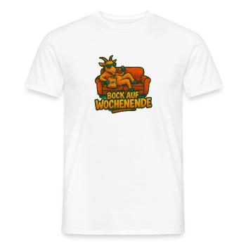 Bock auf Wochenende Ziege auf dem Sofa - Männer T-Shirt - Weiß - Vorne - AI Model Male 178 dark (178cm)
