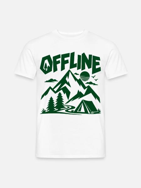 Offline – Berge Camping Wandern Natur Abenteuer - Männer T-Shirt - Weiß