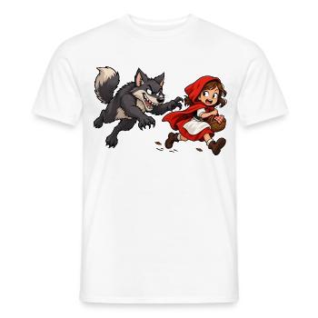 Rotkäppchens wilde Flucht vor dem Wolf - Männer T-Shirt - Weiß - Vorne - AI Model Male 178 dark (178cm)