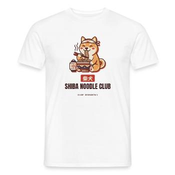 Shiba Nudelclub Shiba Inu Ramen essen - Männer T-Shirt - Weiß - Vorne - AI Model Male 178 dark (178cm)