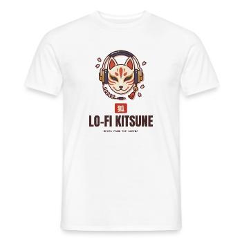 Lo-Fi Kitsune Fuchsmaske Kopfhörer Beats - Männer T-Shirt - Weiß - Vorne - AI Model Male 178 dark (178cm)