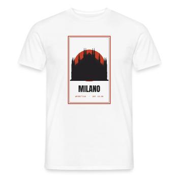 Milano Aperitivo Duomo Red Sun Retro-Poster - Männer T-Shirt - Weiß - Vorne - AI Model Male 178 dark (178cm)
