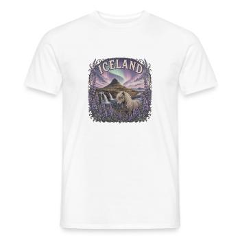 Iceland Reise – Island Nordlicht Natur - Männer T-Shirt - Weiß - Vorne - AI Model Male 178 dark (178cm)