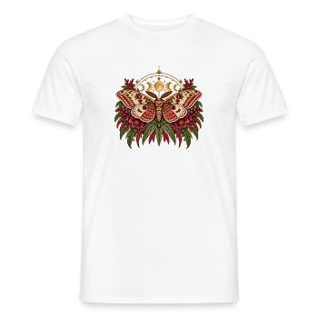 Mondphasen Falter mit Blütenkranz - Männer T-Shirt - Weiß - Vorne - AI Model Male 178 dark (178cm)