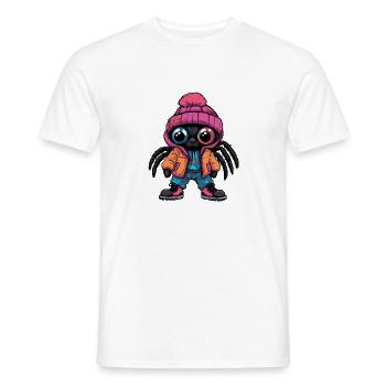Spinne mit Winterjacke und pinker Mütze - Männer T-Shirt - Weiß - Vorne - AI Model Male 178 dark (178cm)