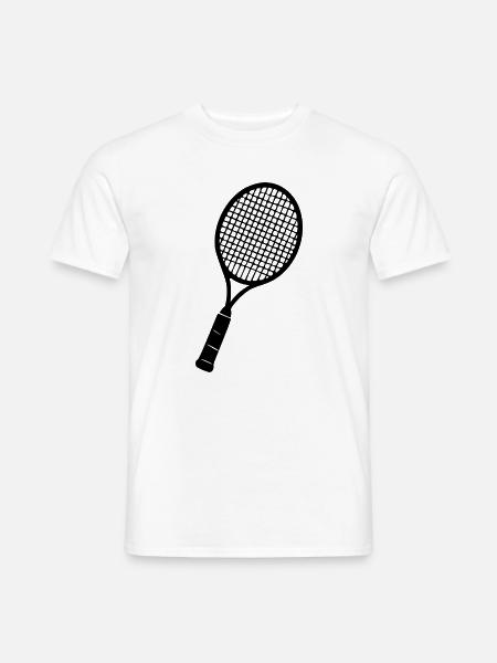 Badminton_Schlaeger_Geschenk_Badminton_Spieler - Männer T-Shirt - Weiß
