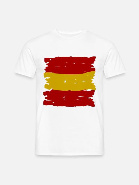 Spanien Flaggenstreifen Pinselkunst - Männer T-Shirt - Weiß