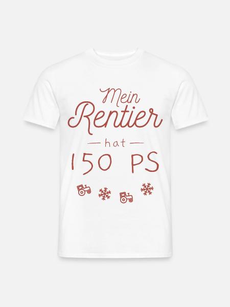 Mein Rentier hat 150 PS - Männer T-Shirt - Weiß