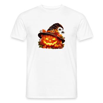 Halloween Kürbis im Hexenhut Wenuma  - Männer T-Shirt - Weiß - Vorne - AI Model Male 178 dark (178cm)
