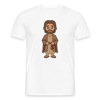 Jesus Cartoon  - Männer T-Shirt - Weiß - Vorne - AI Model Male 178 dark (178cm)