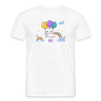 Pastel Kitty Einhornballons - Männer T-Shirt - Weiß - Vorne - AI Model Male 178 dark (178cm)