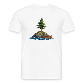Inselglück – Kanu, Wald und Freiheit - Männer T-Shirt - Weiß - Vorne - AI Model Male 178 dark (178cm)