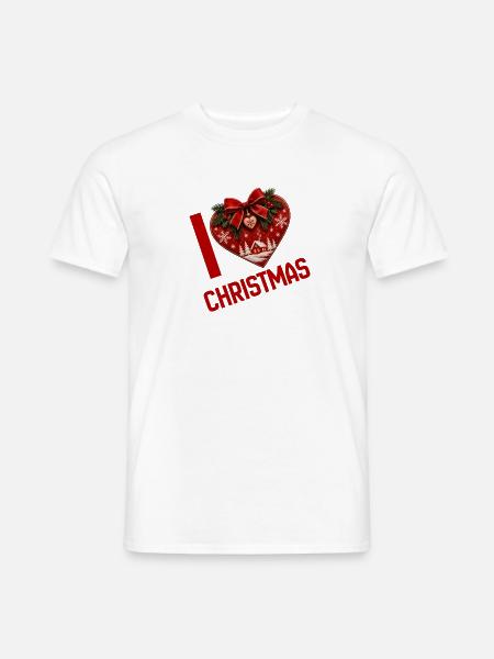 I Love Christmas - Herz voller Weihnachtszauber - Männer T-Shirt - Weiß