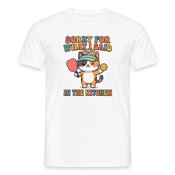 Entschuldigung, was ich gesagt habe, Katze - Männer T-Shirt - Weiß - Vorne - AI Model Male 178 dark (178cm)