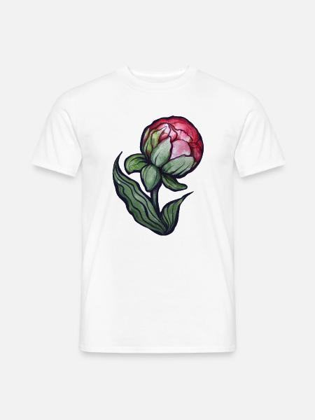 Petal Bloom Aquarell Pfingstrose - Männer T-Shirt - Weiß