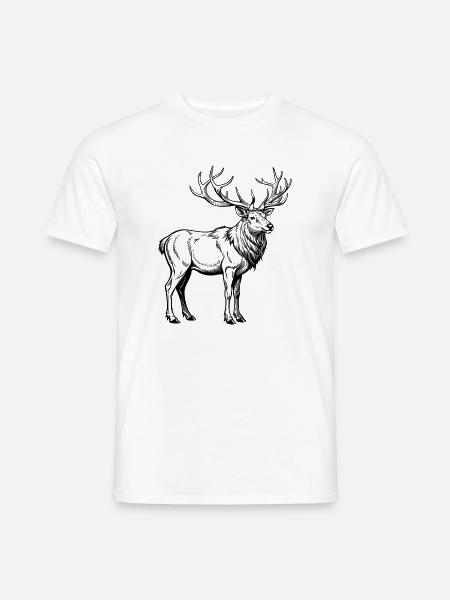 Elchhorn - Männer T-Shirt - Weiß
