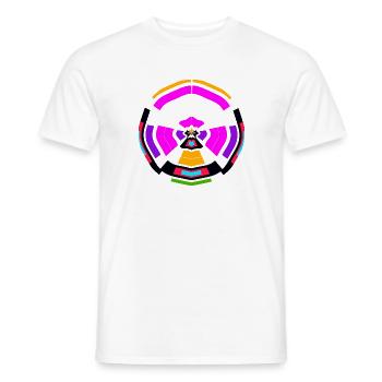 Neon Mandala Farbkreis - Männer T-Shirt - Weiß - Vorne - AI Model Male 178 dark (178cm)